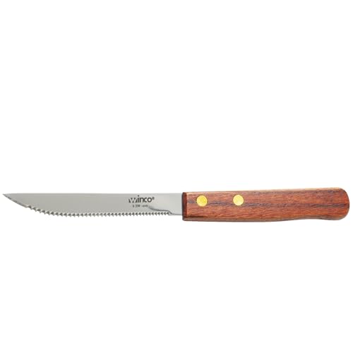 Winco 1 / 4" / Pointed Wood Steak Knives