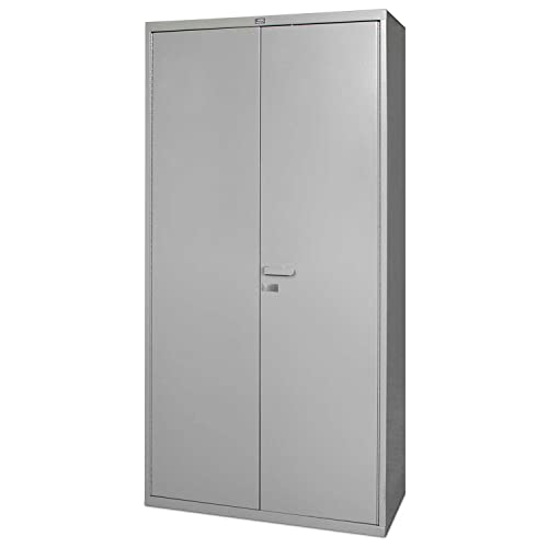 All-Welded Heavy Duty Storage Cabinet by Global Industrial – 36" W x 72" H x 18" D, Alloy Steel, Grey, Model GM6SC6872-4HG