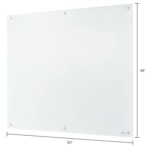 60" W x 48" H Magnetic Glass Whiteboard by Global Industrial – 60"W x 48"H, Glass, White, Model 695511