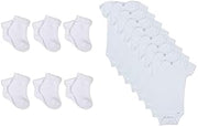 Gerber Baby Girls' 6-Pair Sock and unisex-baby 8-pack Short Sleeve Onesies Bodysuits Bundle, 3-6 Months