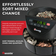 Cassida C-C100 Coin Counter Sorter, 12 1/8" x 16", 110-220V - photo 2