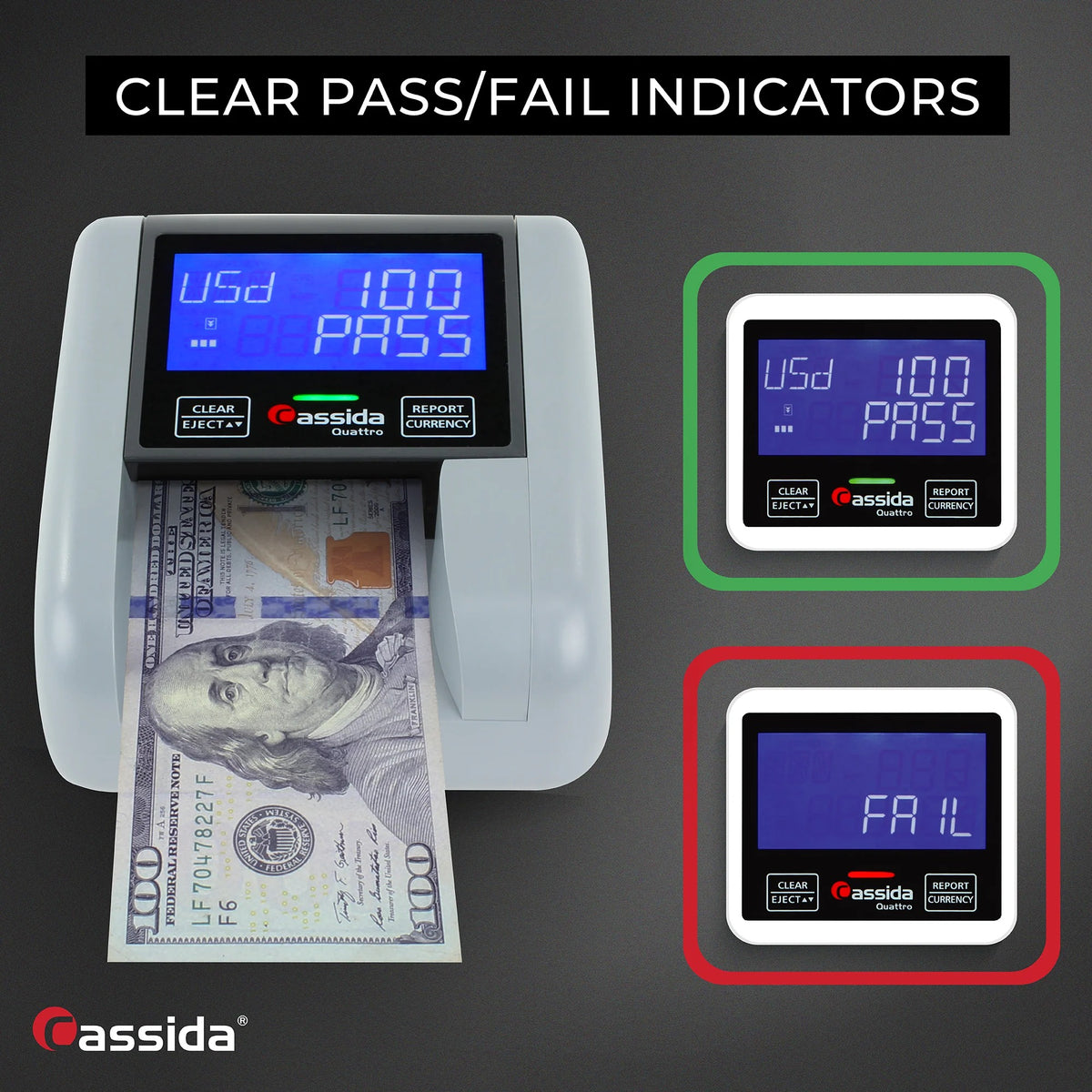 Cassida D-QWB Counterfeit Detector, 4 15/16" Wide, Gray - photo 5