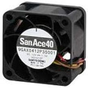 SANYO Denki 109P0424R3013 DC Fans 40x28mm, 24VDC, Tach Grooved, 14000RPM