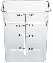 Cambro 8SFSPP190 CamSquare Food Container 8 qt. 8-3/8 x 8-3/8 x 9-1/8 transluce