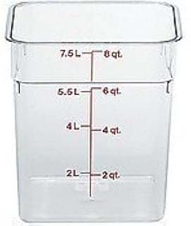 Cambro 8SFSPP190 CamSquare Food Container 8 qt. 8-3/8 x 8-3/8 x 9-1/8 transluce
