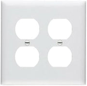 Pass & Seymour TP82-W Duplex Receptacle Wallplate, 2-Gang, Nylon, White