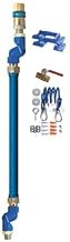 Dormont 16100KIT2S48PS 1" Blue Hose Moveable Gas Connector Kit 48" Long with Blue PVC, 1 SnapFast QD, 2 Swivel MAX, 1 Full Port Valve & 1 Pair of Safety Set