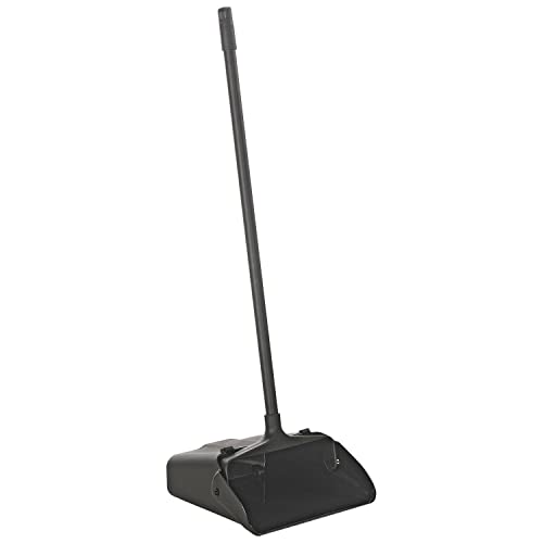 Global 13"W Lobby Upright Dust Pan by Global Industrial – 12"L x 12"W x 4"H, Plastic, Black, Pack of 6, Model 345-NC