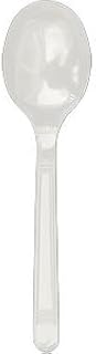 AmerCareRoyal Medium-Heavy Weight Unwrapped Disposable Polystyrene Plastic Soup Spoons for Restaurants and Catering, White, Pack of 1000
