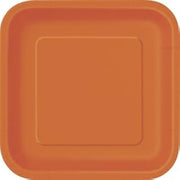 Unique Party Luncheon Plates 7" 16/Pkg-Pumpkin Orange