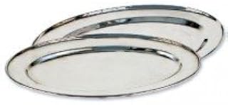 Royal Industries Oval Serving Tray, Stainless Steel, 21", Silver