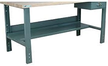 4-6HS Steel Half Depth Bottom Shelf for 72" Benches, Black, 64" Length, 24" Width