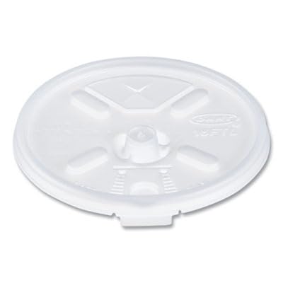 Translucent Lift N' Lock Straw Slotted Lid by DART – 16 oz., 16.0 ounces, Plastic, Translucent, Pack of 1000