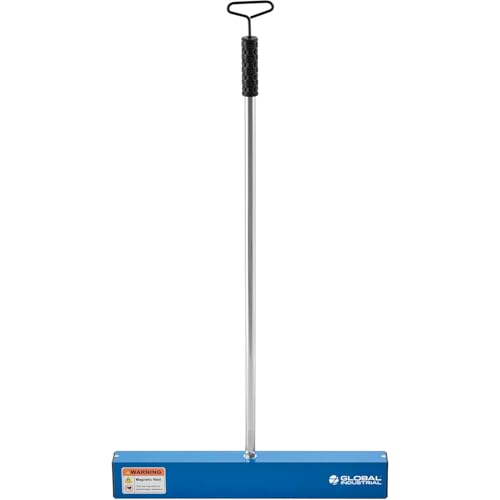 Global Industrial 1.75"L x 20"W x 36.88"H / Silver/Blue / Industrial Magnetic Sweepers