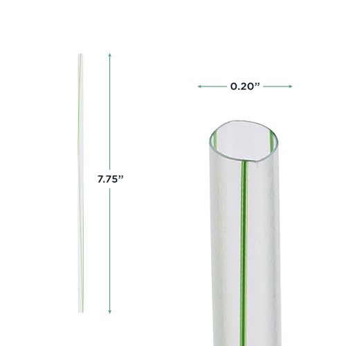 ECO PRODUCTS Bulk / 9600 / 7.75" Clear W/Stripe Straws