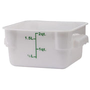 Winco 2 Quart / Container / White Containers