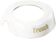 TableCraft CB2 Dispenser ID Collar, "French", fits Model Numbers 483 & 484, White Plastic Collar, Beige Print, 1 Each