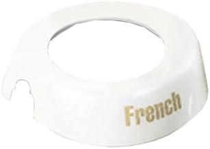TableCraft CB2 Dispenser ID Collar, "French", fits Model Numbers 483 & 484, White Plastic Collar, Beige Print, 1 Each