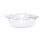 Dart CH4DEF 4 oz Tamper-Resistant Clear Hinged Container with Flat Lid (Pack of 400)