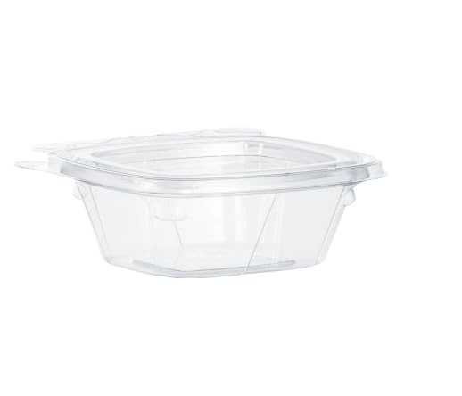 Dart CH4DEF 4 oz Tamper-Resistant Clear Hinged Container with Flat Lid (Pack of 400)