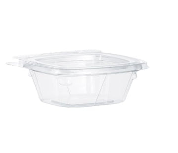 Dart CH4DEF 4 oz Tamper-Resistant Clear Hinged Container with Flat Lid (Pack of 400)