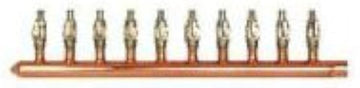 Sioux Chief 672XV1010L 10-port Copper Manifold, 1/2" PEX, clsd, Left