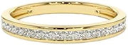 2ct Wedding Band Princess Cut Moissanite Channel Set Eternity Yellow Gold Plated