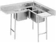 Advance Tabco 71in. x 71in. Three Compartment Corner Sink, 94-K2-24D