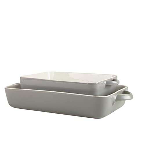 10 Strawberry Street Gray / 12" & 9.5" / Rectangle Bake & Serve Sets