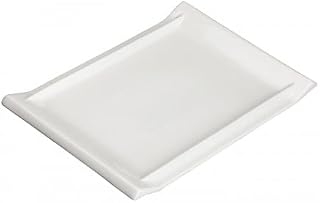 Winco WDP017-113, 13-7/8'' x 9-1/4'' Porcelain Rectangular Plate, Ceramic White Platter, 12/CS