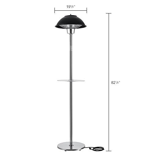 Outdoor Patio Heater with Table by Global Industrial – Aluminum, Black, Stainless Steel, Model 246717