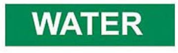 Pipe Marker - Pressure-Sensitive - Water, Pack Of 25, Green, For Pipe Over 2-1/4",9"W