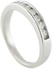 0.54ct Round Cut Moissanite Wedding Band Channel Set Women White Gold Plated