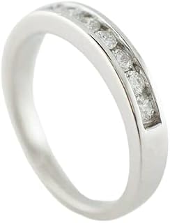 0.54ct Round Cut Moissanite Wedding Band Channel Set Women White Gold Plated