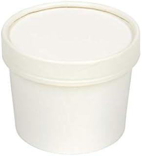 Inno-Pak 191676895 Food Container with Paper Lid, 12 oz, 2.875" x 3.75" x 3" (Pack of 250)