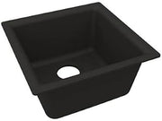 Elkay Quartz Luxe 15-3/4" x 15-3/4" x 7-11/16", Single Bowl Dual Mount Bar Sink, Obsidian