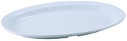 Winco MMPO-118W Platter, 11-1/2" X 8", Oval, Narrow Rim, Melamine, White - Plastic