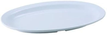Winco MMPO-118W Platter, 11-1/2" X 8", Oval, Narrow Rim, Melamine, White - Plastic