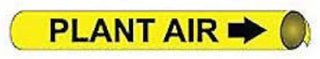 Pipe Marker - Precoiled and Strap-on - Plant Air, Yellow, For Pipe 1-1/8" - 2-3/8",8"W
