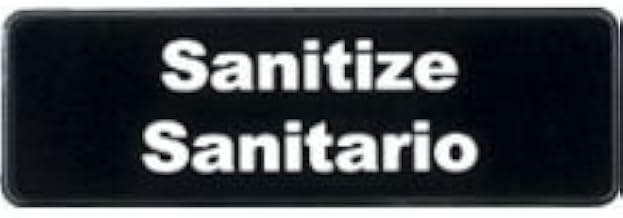 Tablecraft Sanitize/Sanitario Sign - English/Spanish, 3 x 9 inch - 1 Each.