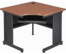 Global Industrial 36" W Corner Desk - Cherry Finish Top