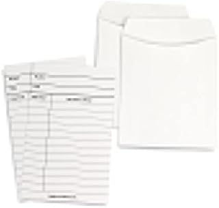 Hygloss HYG61151 Library Cards & Non-Adhesive Pockets, White - Pack of 150