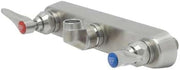 S-1125-LN 8" Stainless Steel Wall Mount Workboard Faucet Less Nozzle with Stainless Steel Lever Handles