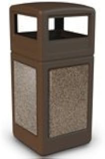 Commercial Zone 72045599 StoneTec Square & Dome Lid, Brown with Riverstone