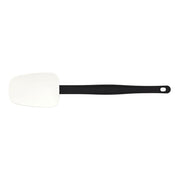 Heat Resistant Spoon Spatula White Silicone with Brown Fiberglass Infused Handle - 14 1/2"L x 3"W by HUBERT – Medium, Silicone, White, Model SCPPS360N