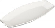Winco WDP017-110, 15-1/4'' X 6-1/2'' Oblong Porcelain Plate, Ceramic White Platter, 12/CS