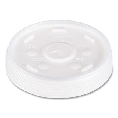 Translucent Slotted Foam Cup Lids by DART – 16 oz, 16.0 ounces, Foam, Translucent, Pack of 1000