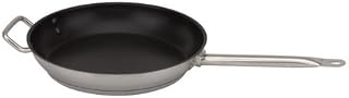 Royal Industries Nonstick Fry Pan 12", Induction Pan Nonstick Frying Skillet Wok Stir Fry Pan Stainless Steel Egg Pan, Riveted-on Handle w Helper Handle, Dishwasher Safe Commercial Grade-NSF Certified