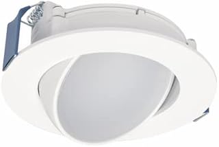 Cooper Lighting HLA406VWFL9FS1EMWR LED Recessed Ceiling Light, Adjustable Direction, White Flange, 4 in. - Quantity 6
