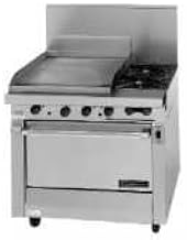 Garland M47-23S Master Series Heavy Duty 34" Gas Range with (2) 24,000 BTU Open Burners, (1) 23" Manual Griddle & Storage Base